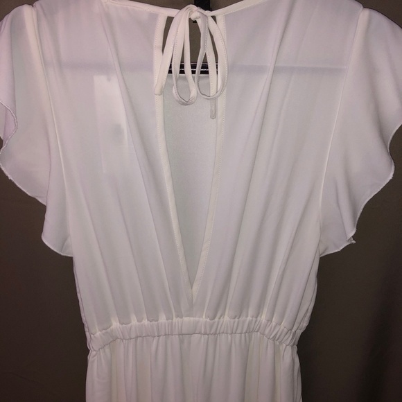 Wide Leg White Jumpsuit With Cutout Back NWT Size Large Brand Mod Ref - Picture 5 of 11